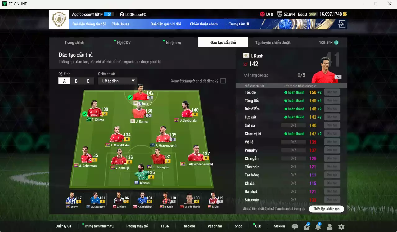 Ảnh Liverpool 1.218.680b có Rush ITM+5, Barnes ITM+5, Gravenberch 25TS, Szoboszlai 23HW, Chiesa FC, Arnold 23HW, Mac Allister 23HW, Van Dijk 23HW... Full miniface, HLV Xịn, dư 100k TC