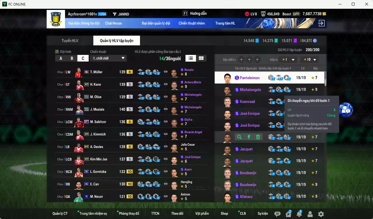 Ảnh Bayern Munich 1.080.810b có Musiala 25TS, Olise 25TS, Kane WS, Kim Min Jae WS, Goretzka FA+10, Gnabry WS, Kimmich WS, Mullger HG, Sabitzer HG, Guerreiro UT... Full miniface, còn nhiều CP GIẢM THUẾ. HLV Siêu Xịn, đã full đào tạo chiến thuật, dư 270k TC