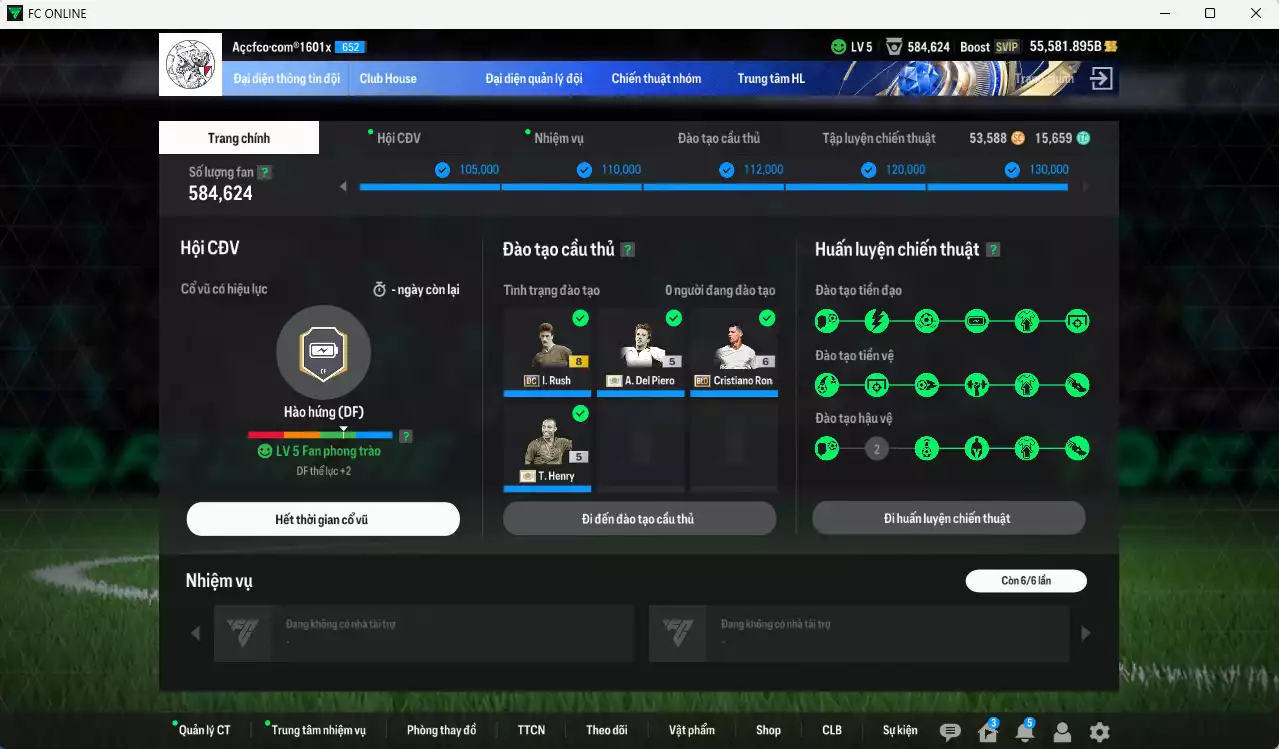 Ảnh [Tặng 200FC, 200MC] Juventus 4.461.770b dư 50kb có Henry ITM+5, Del Piero ITM+5, CR7 BLD+7 (fix BP), Vieira DC, Pirlo DC, Lúcio CC, Rush DC, K. Thuram UT... Full miniface, còn nhiều CP GIẢM THUẾ. HLV Xịn, đã full đào tạo chiến thuật