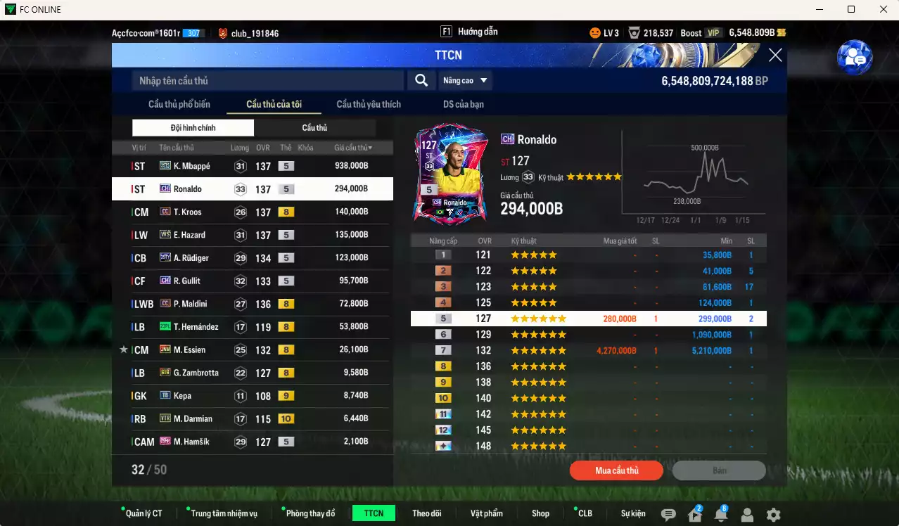 Ảnh mix 8 Real Madrid vs 3 AC Milan 1.905.580b có Ronaldo CH, Mbappé 25TS, Kroos CC, Hazard WS, Rudiger 25TY, Gulit CH, Maldini CC, Essien JNM... Full miniface, HLV Xịn