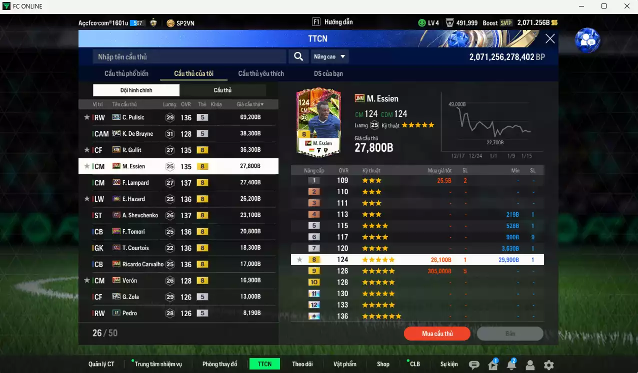 Ảnh Chelsea 358.460b có Pulisic 25TS, K. De Bruyne FAC, Gullit RTN, Essien JNM, Lampard CC, Sheva CC, Hazard HG... Full miniface, HLV Xịn, đã full đào tạo chiến thuật