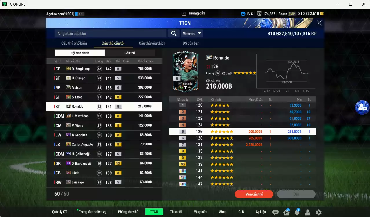 Ảnh [Dư nhiều BP] Inter Milan 2.872.590b dư 310kb có Bergkamp ITM+5, Crespo ITM+5, Maicon WS, Eto JNM, Ronaldo FAC, Matthaus RTN, Vieira DC, A. Sánchez UT, Lúcio CC, Augusto 23HW+9, Zanetti BTB+10, Figo No.7... Full miniface, còn nhiều CP GIẢM THUẾ. HLV Xịn, gần full đào tạo chiến thuật vs chỉ số ct