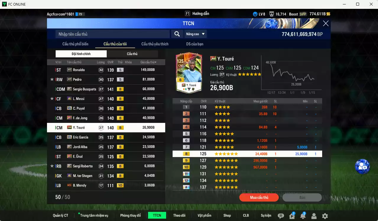 Ảnh Barcelona 541.010b có Ronaldo WS, Pedro WS, Busquets DC, Messi HG, Puyol MDL, F. de Jong 23HW, Touré JNM, Eric García MDL, Alba DC... Full miniface, còn nhiều CP GIẢM THUẾ. Đã đào tạo chỉ số nhiều cầu thủ