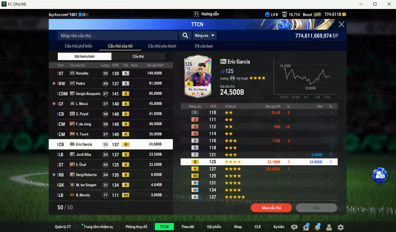 Ảnh Barcelona 541.010b có Ronaldo WS, Pedro WS, Busquets DC, Messi HG, Puyol MDL, F. de Jong 23HW, Touré JNM, Eric García MDL, Alba DC... Full miniface, còn nhiều CP GIẢM THUẾ. Đã đào tạo chỉ số nhiều cầu thủ