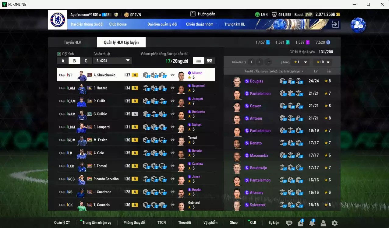 Ảnh Chelsea 358.460b có Pulisic 25TS, K. De Bruyne FAC, Gullit RTN, Essien JNM, Lampard CC, Sheva CC, Hazard HG... Full miniface, HLV Xịn, đã full đào tạo chiến thuật