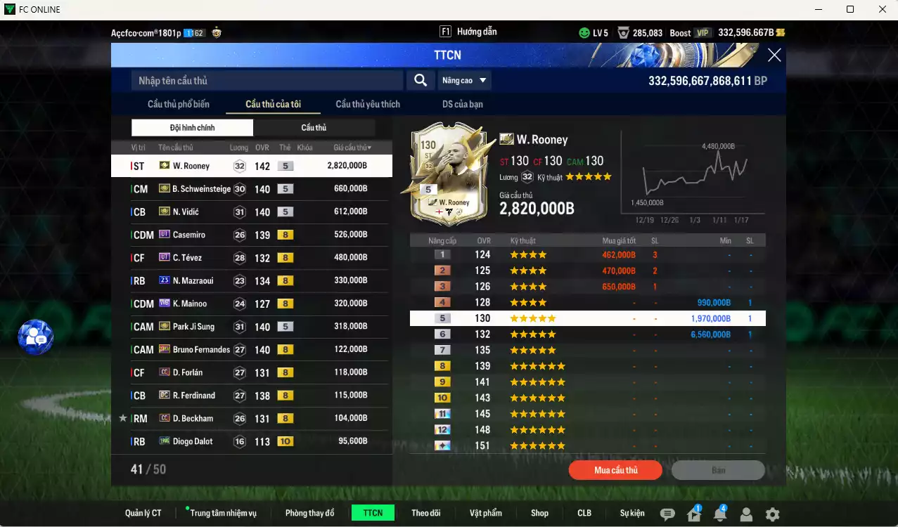 Ảnh [ACC tâm huyết, Dư nhiều BP] Man Utd. 7.347.450b dư 330kb có Rooney ITM+5, Schweinsteiger ITM+5, Vidic ITM+5, Casemiro UT, Tévez UT, Mainoo WB, Park ITM+5, Mazraoui 21UCL, Bruno 23HW, Forlán CC, Ferdinand DC, Beckham CC, Cunha MDL, Cantona JNM... Full miniface, HLV xịn, gần full đào tạo chiến thuật vs chỉ số ct, VIP BK Tháng 2