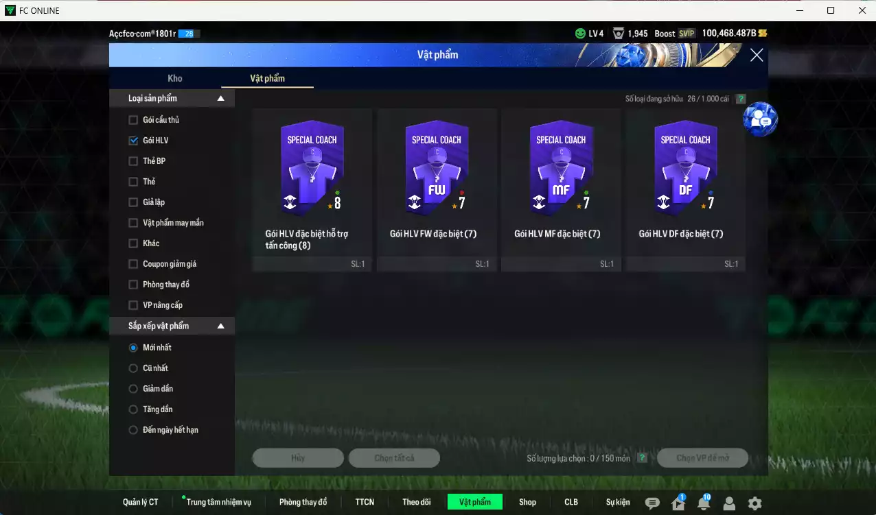 Ảnh [Tặng 100FC] Man Utd. 2.040.980b dư 100kb có Ferdinand ITM+5, Vidic ITM+5, Blanc ITM+5, CR7 CH, Beckham DCB, Tévez WS, Scholes DC, Rooney WS...