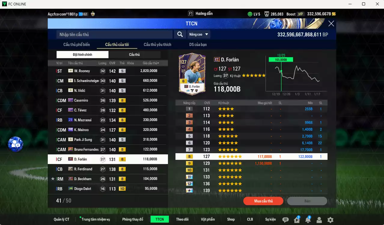 Ảnh [ACC tâm huyết, Dư nhiều BP] Man Utd. 7.347.450b dư 330kb có Rooney ITM+5, Schweinsteiger ITM+5, Vidic ITM+5, Casemiro UT, Tévez UT, Mainoo WB, Park ITM+5, Mazraoui 21UCL, Bruno 23HW, Forlán CC, Ferdinand DC, Beckham CC, Cunha MDL, Cantona JNM... Full miniface, HLV xịn, gần full đào tạo chiến thuật vs chỉ số ct, VIP BK Tháng 2