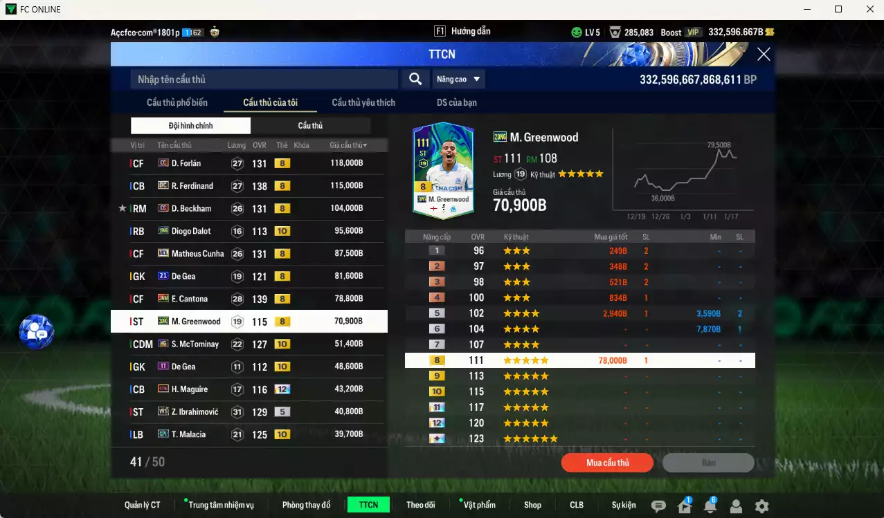 Ảnh [ACC tâm huyết, Dư nhiều BP] Man Utd. 7.347.450b dư 330kb có Rooney ITM+5, Schweinsteiger ITM+5, Vidic ITM+5, Casemiro UT, Tévez UT, Mainoo WB, Park ITM+5, Mazraoui 21UCL, Bruno 23HW, Forlán CC, Ferdinand DC, Beckham CC, Cunha MDL, Cantona JNM... Full miniface, HLV xịn, gần full đào tạo chiến thuật vs chỉ số ct, VIP BK Tháng 2