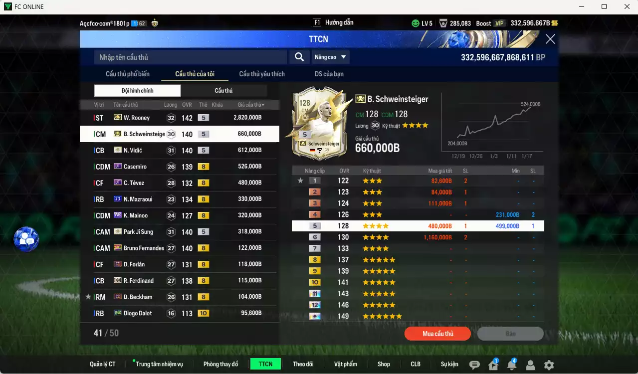 Ảnh [ACC tâm huyết, Dư nhiều BP] Man Utd. 7.347.450b dư 330kb có Rooney ITM+5, Schweinsteiger ITM+5, Vidic ITM+5, Casemiro UT, Tévez UT, Mainoo WB, Park ITM+5, Mazraoui 21UCL, Bruno 23HW, Forlán CC, Ferdinand DC, Beckham CC, Cunha MDL, Cantona JNM... Full miniface, HLV xịn, gần full đào tạo chiến thuật vs chỉ số ct, VIP BK Tháng 2