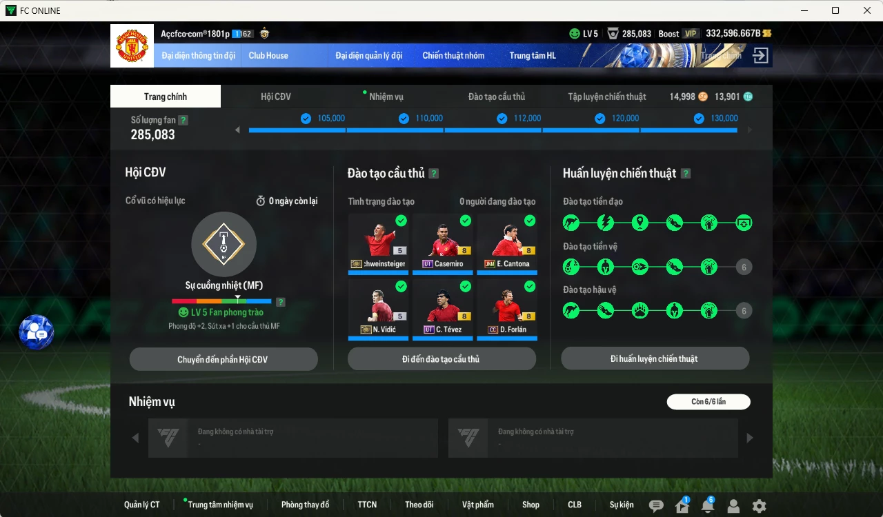 Ảnh [ACC tâm huyết, Dư nhiều BP] Man Utd. 7.347.450b dư 330kb có Rooney ITM+5, Schweinsteiger ITM+5, Vidic ITM+5, Casemiro UT, Tévez UT, Mainoo WB, Park ITM+5, Mazraoui 21UCL, Bruno 23HW, Forlán CC, Ferdinand DC, Beckham CC, Cunha MDL, Cantona JNM... Full miniface, HLV xịn, gần full đào tạo chiến thuật vs chỉ số ct, VIP BK Tháng 2