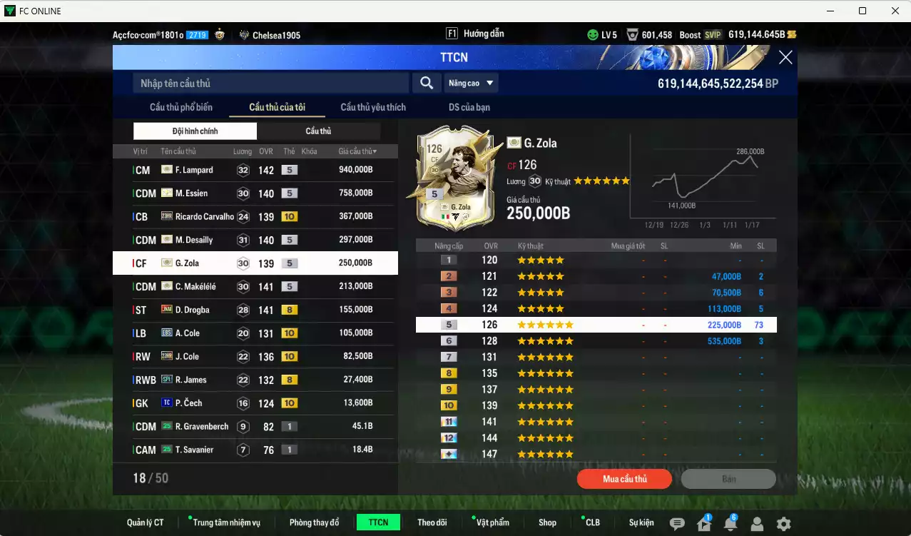 Ảnh [Dư nhiều BP] Chelsea 3.208.590b dư 600kb có Lampard ITM+5, Essien ITM+5, Desailly ITM+5, Makélélé ITM+5, Zola ITM+5, Drogba JNM, Ricardo Carvalho 23HR+10, A. Cole EBS+10, J. Cole 23HR+10... Full miniface, còn nhiều CP GIẢM THUẾ. HLV Xịn, đã full đào tạo chiến thuật vs chỉ số cầu thủ