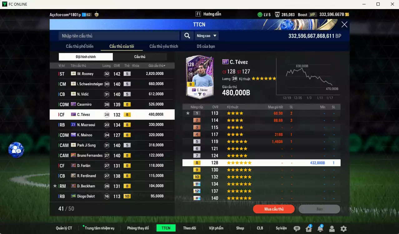 Ảnh [ACC tâm huyết, Dư nhiều BP] Man Utd. 7.347.450b dư 330kb có Rooney ITM+5, Schweinsteiger ITM+5, Vidic ITM+5, Casemiro UT, Tévez UT, Mainoo WB, Park ITM+5, Mazraoui 21UCL, Bruno 23HW, Forlán CC, Ferdinand DC, Beckham CC, Cunha MDL, Cantona JNM... Full miniface, HLV xịn, gần full đào tạo chiến thuật vs chỉ số ct, VIP BK Tháng 2