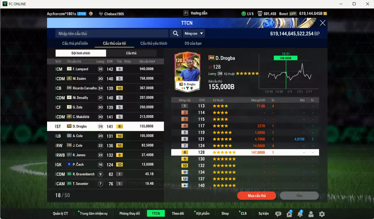 Ảnh [Dư nhiều BP] Chelsea 3.208.590b dư 600kb có Lampard ITM+5, Essien ITM+5, Desailly ITM+5, Makélélé ITM+5, Zola ITM+5, Drogba JNM, Ricardo Carvalho 23HR+10, A. Cole EBS+10, J. Cole 23HR+10... Full miniface, còn nhiều CP GIẢM THUẾ. HLV Xịn, đã full đào tạo chiến thuật vs chỉ số cầu thủ