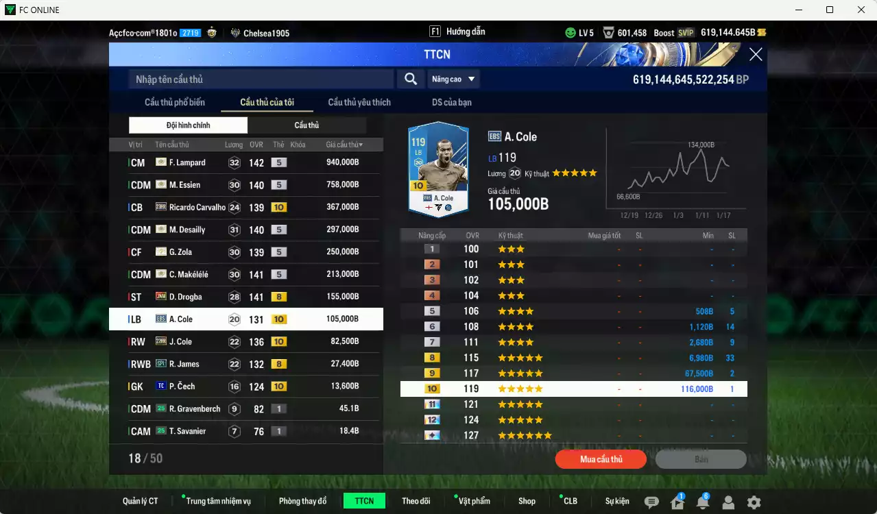 Ảnh [Dư nhiều BP] Chelsea 3.208.590b dư 600kb có Lampard ITM+5, Essien ITM+5, Desailly ITM+5, Makélélé ITM+5, Zola ITM+5, Drogba JNM, Ricardo Carvalho 23HR+10, A. Cole EBS+10, J. Cole 23HR+10... Full miniface, còn nhiều CP GIẢM THUẾ. HLV Xịn, đã full đào tạo chiến thuật vs chỉ số cầu thủ