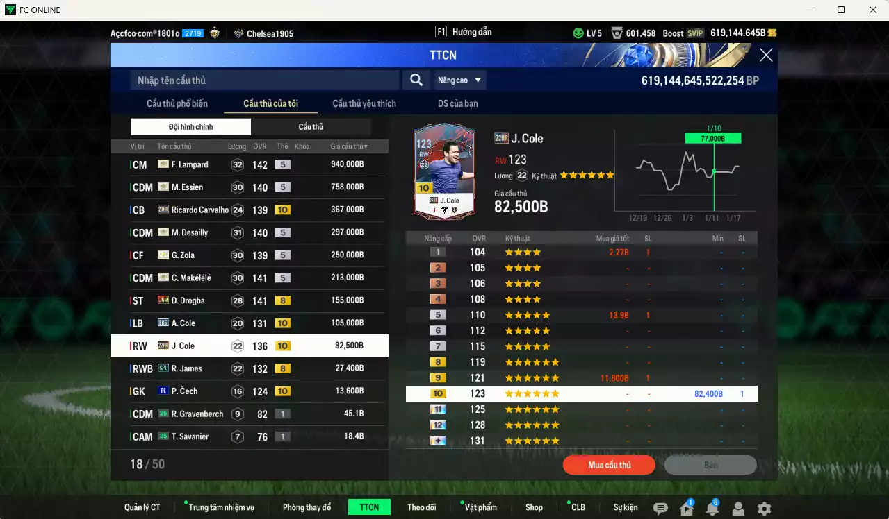 Ảnh [Dư nhiều BP] Chelsea 3.208.590b dư 600kb có Lampard ITM+5, Essien ITM+5, Desailly ITM+5, Makélélé ITM+5, Zola ITM+5, Drogba JNM, Ricardo Carvalho 23HR+10, A. Cole EBS+10, J. Cole 23HR+10... Full miniface, còn nhiều CP GIẢM THUẾ. HLV Xịn, đã full đào tạo chiến thuật vs chỉ số cầu thủ