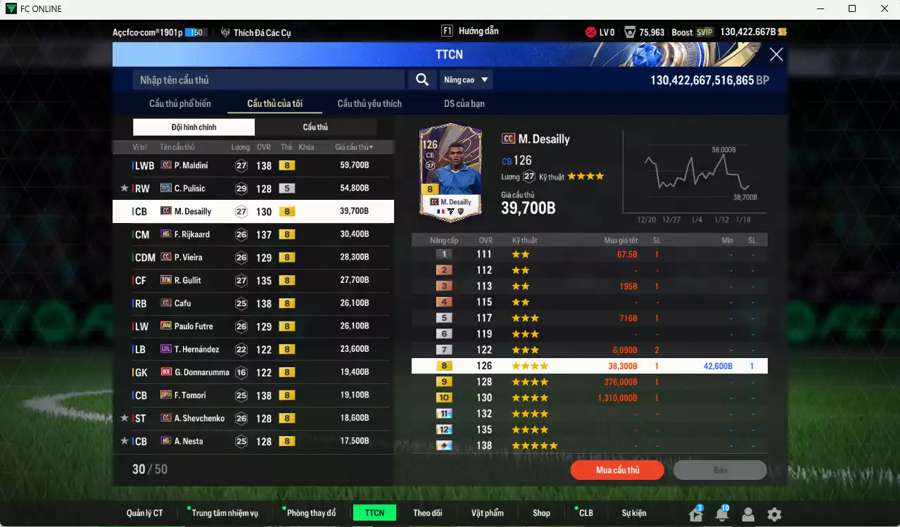 Ảnh AC Milan 1.888.400b dư 130kb có Crespo ITM+5, Aubameyang UT, Ronaldo CH, Ronaldinho MDL, Beckham CC, Reijnders 25TS, Kaká LN, Maldini CC, Pulisic 25TS, Desailly CC, Rijkaard HG... HLV Xịn, gần full đào tạo chiến thuật vs toàn bộ chỉ số cầu thủ