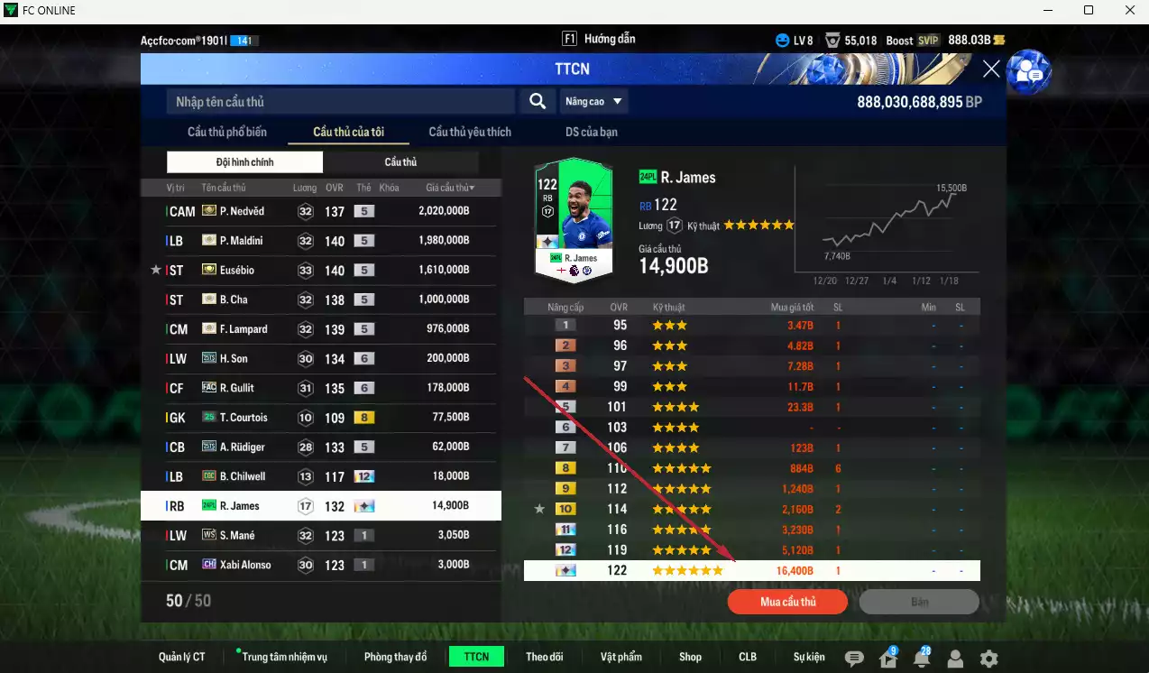 Ảnh Quốc Dân best 8.174.480b có Maldini ITM+5, Eusébio ITM+5, Nedved ITM+5, Lampard ITM+5, B. Cha ITM+5, H. Son 25TS+6, Gullit FAC+6, Rudiger 25TS... Còn nhiều CP GIẢM THUẾ, HLV Xịn, đã đào tạo full chỉ số cầu thủ, dư 100k TC