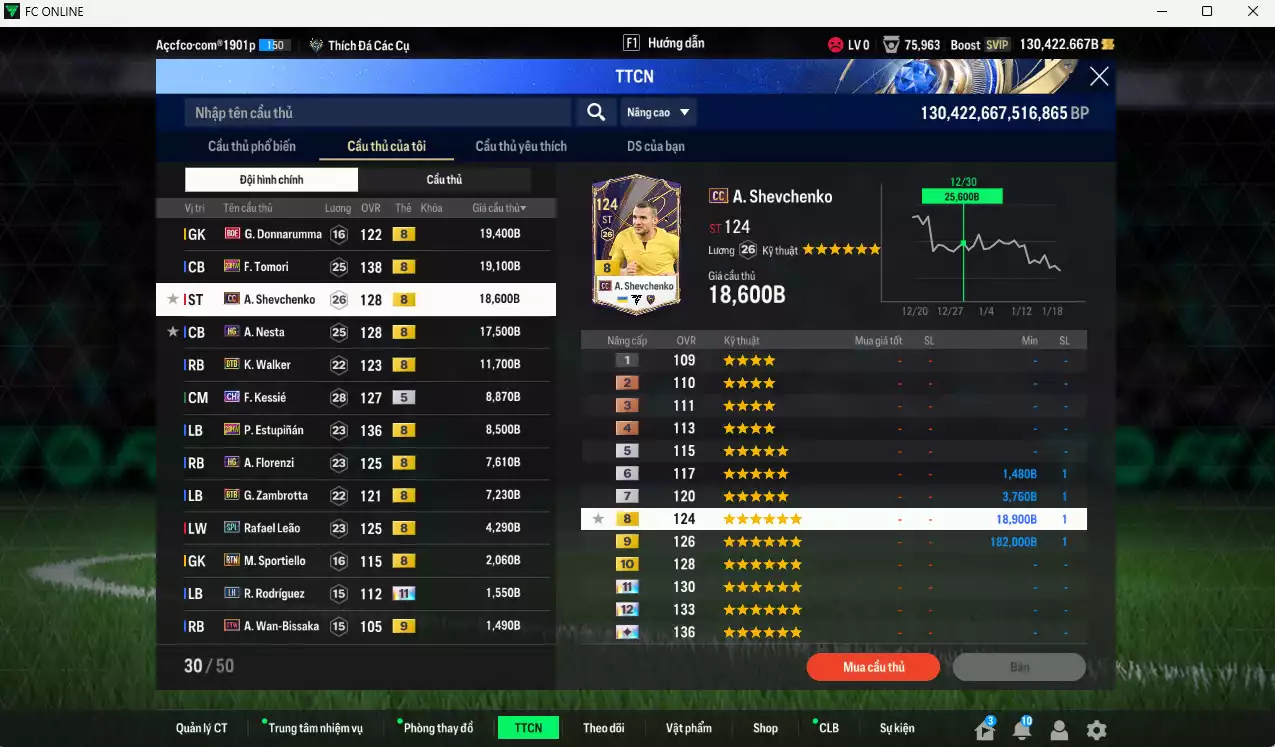 Ảnh AC Milan 1.888.400b dư 130kb có Crespo ITM+5, Aubameyang UT, Ronaldo CH, Ronaldinho MDL, Beckham CC, Reijnders 25TS, Kaká LN, Maldini CC, Pulisic 25TS, Desailly CC, Rijkaard HG... HLV Xịn, gần full đào tạo chiến thuật vs toàn bộ chỉ số cầu thủ