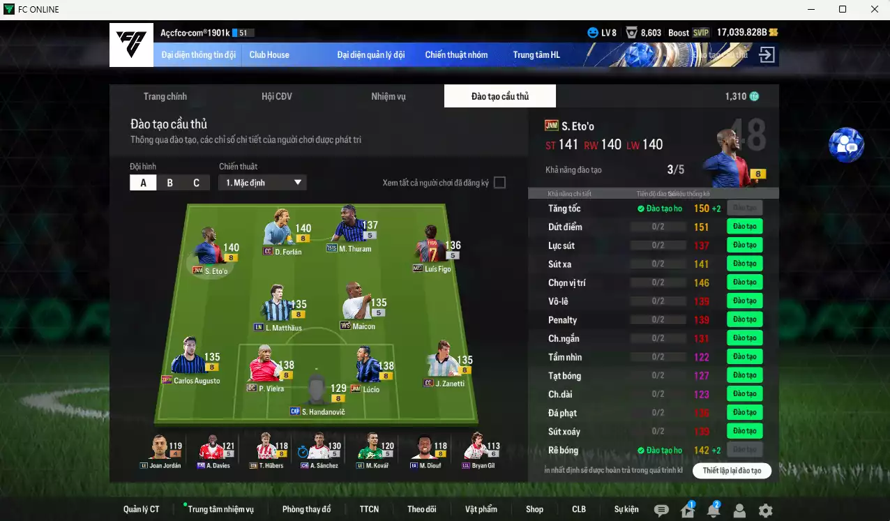 Ảnh Inter Milan 721.510b có Eto JNM, Vieira DC, Forlán CC, M. Thuram 25TS, Figo No.7, Maicon WS, Lúcio JNM, Matthaus LN...