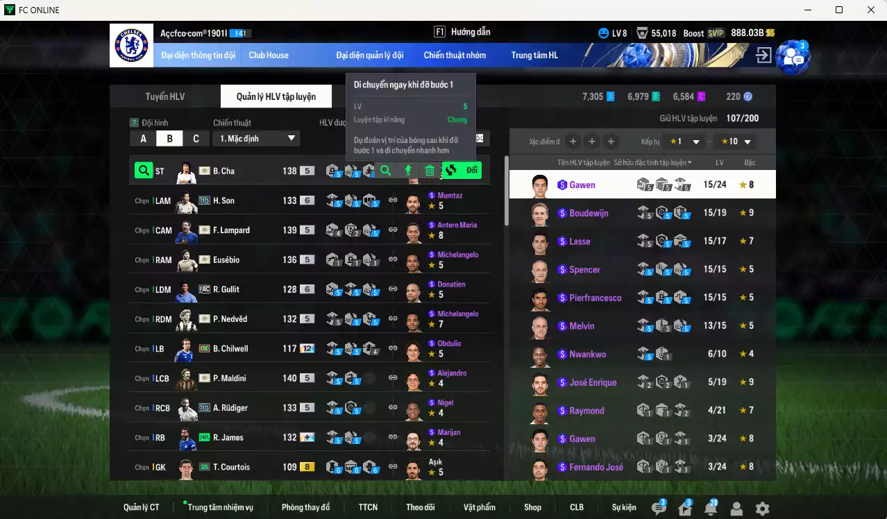 Ảnh Quốc Dân best 8.174.480b có Maldini ITM+5, Eusébio ITM+5, Nedved ITM+5, Lampard ITM+5, B. Cha ITM+5, H. Son 25TS+6, Gullit FAC+6, Rudiger 25TS... Còn nhiều CP GIẢM THUẾ, HLV Xịn, đã đào tạo full chỉ số cầu thủ, dư 100k TC