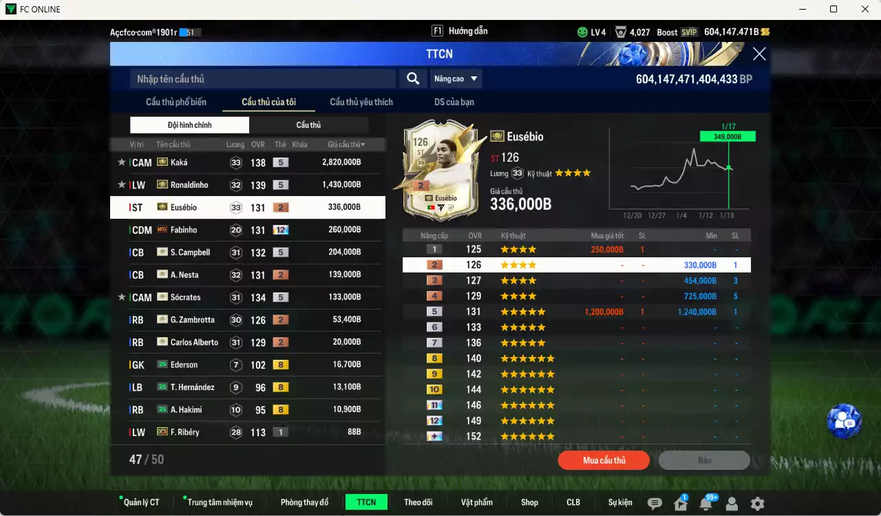 Ảnh [Dư nhiều BP] Full ITM 5.413.840b dư 600kb có Kaká ITM+5, Ronaldinho ITM+5, Campbell ITM+5, Sócrates ITM+5, Fabinho MOG+12, Eusébio ITM, Nesta ITM, Zambrotta ITM, Alberto ITM... Full miniface