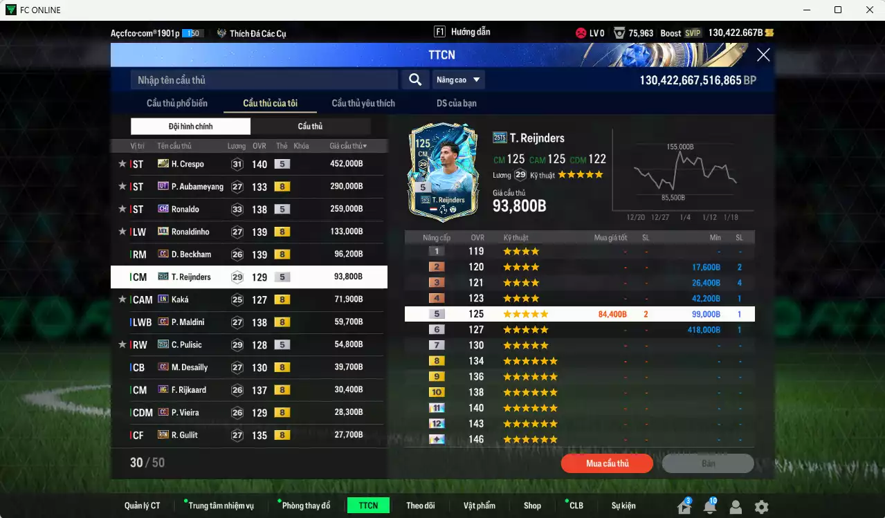 Ảnh AC Milan 1.888.400b dư 130kb có Crespo ITM+5, Aubameyang UT, Ronaldo CH, Ronaldinho MDL, Beckham CC, Reijnders 25TS, Kaká LN, Maldini CC, Pulisic 25TS, Desailly CC, Rijkaard HG... HLV Xịn, gần full đào tạo chiến thuật vs toàn bộ chỉ số cầu thủ