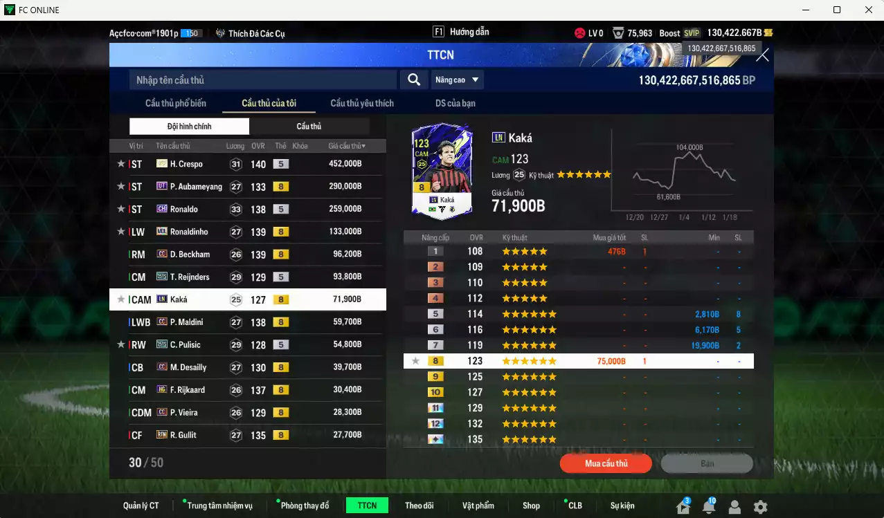 Ảnh AC Milan 1.888.400b dư 130kb có Crespo ITM+5, Aubameyang UT, Ronaldo CH, Ronaldinho MDL, Beckham CC, Reijnders 25TS, Kaká LN, Maldini CC, Pulisic 25TS, Desailly CC, Rijkaard HG... HLV Xịn, gần full đào tạo chiến thuật vs toàn bộ chỉ số cầu thủ