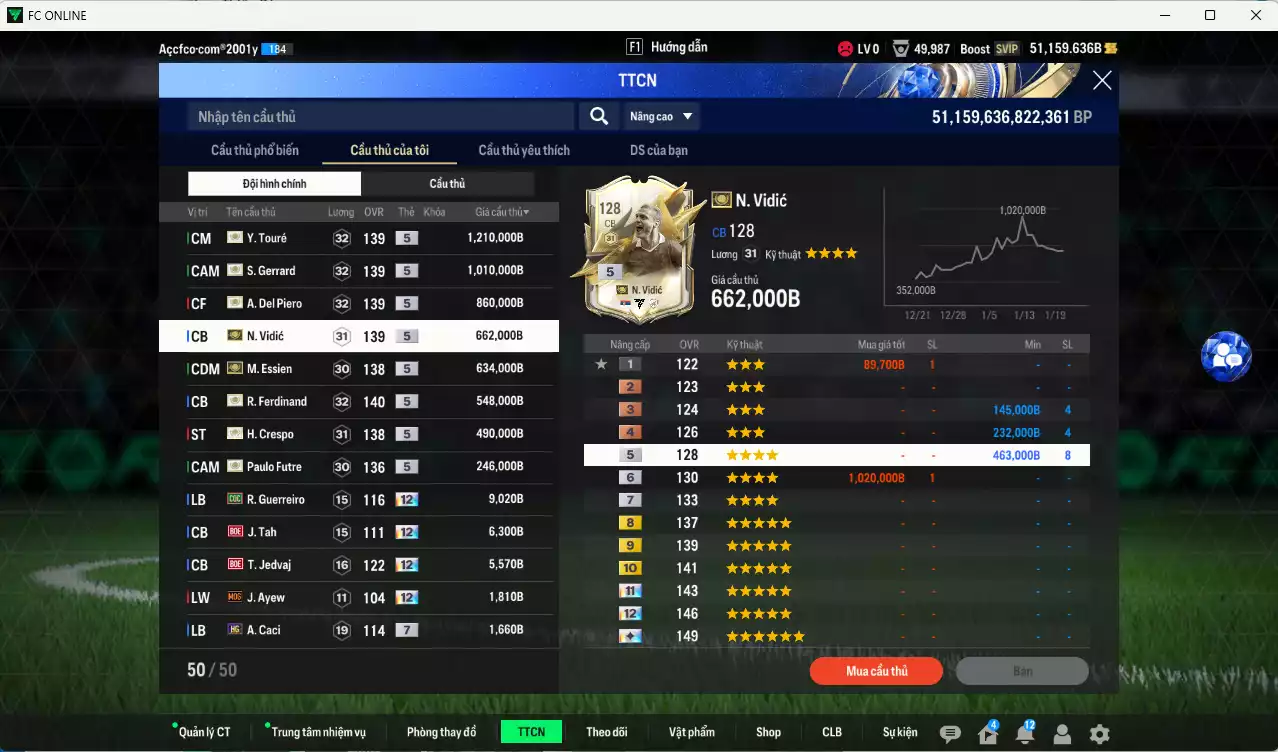 Ảnh [Tặng Gadellaa live+13] Full mùa ITM+5 5.645.490b dư 50kb có Gerrard, Touré, Del Piero, Ferdinand, Vidic, Essien, Crespo, Futre... ITM+5 . Còn nhiều CP GIẢM THUẾ, dư 240k TC