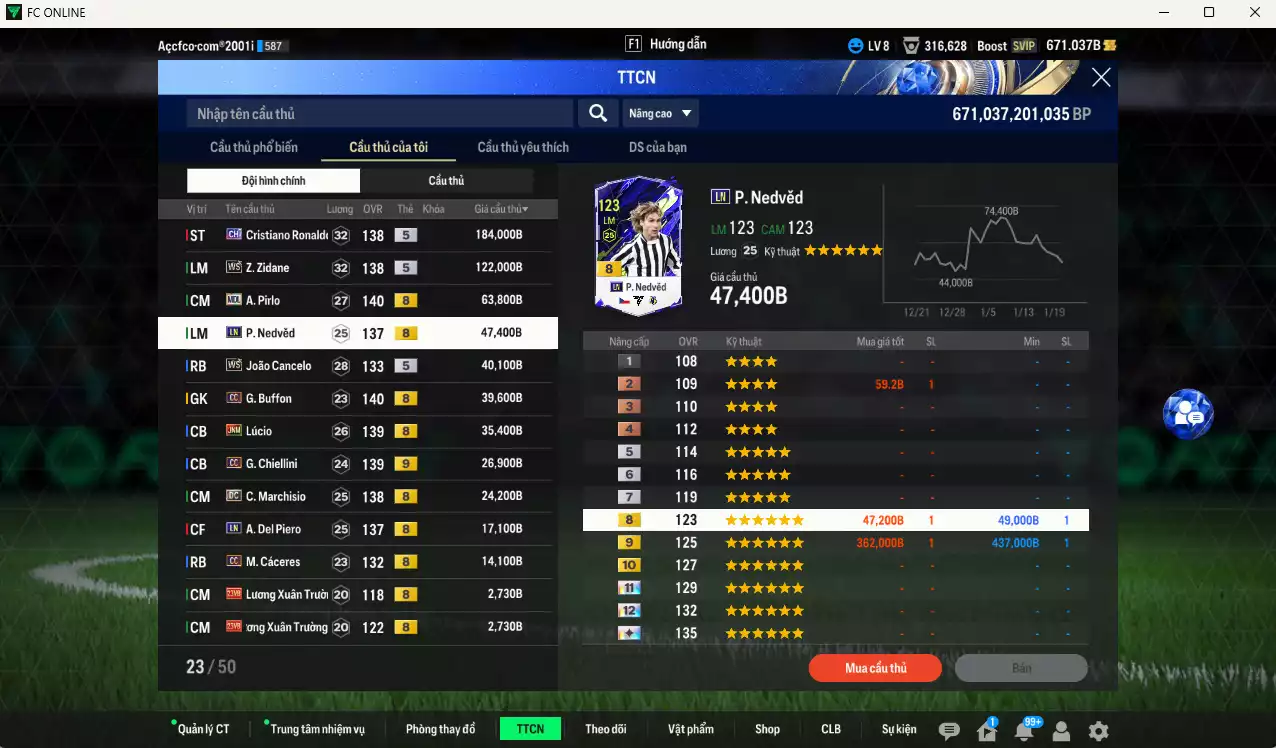 Ảnh Juventus 623.100b có CR7 CH, Zidane WS, Pirlo MDL, Nedved LN, Cancelo WS, Buffon CC, Lúcio JNM, Chiellini CC, Marchisio DC... Full miniface, HLV Xịn, đã full đào tạo chiến thuật vs chỉ số cầu thủ