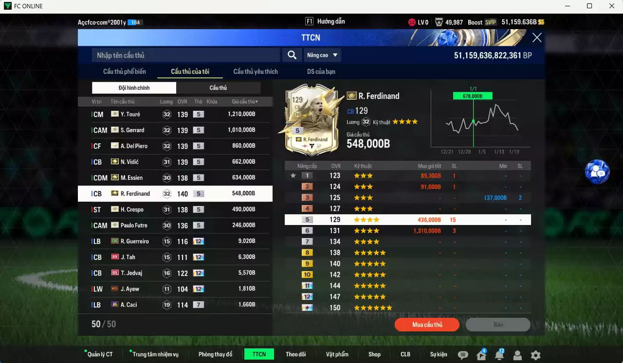 Ảnh [Tặng Gadellaa live+13] Full mùa ITM+5 5.645.490b dư 50kb có Gerrard, Touré, Del Piero, Ferdinand, Vidic, Essien, Crespo, Futre... ITM+5 . Còn nhiều CP GIẢM THUẾ, dư 240k TC