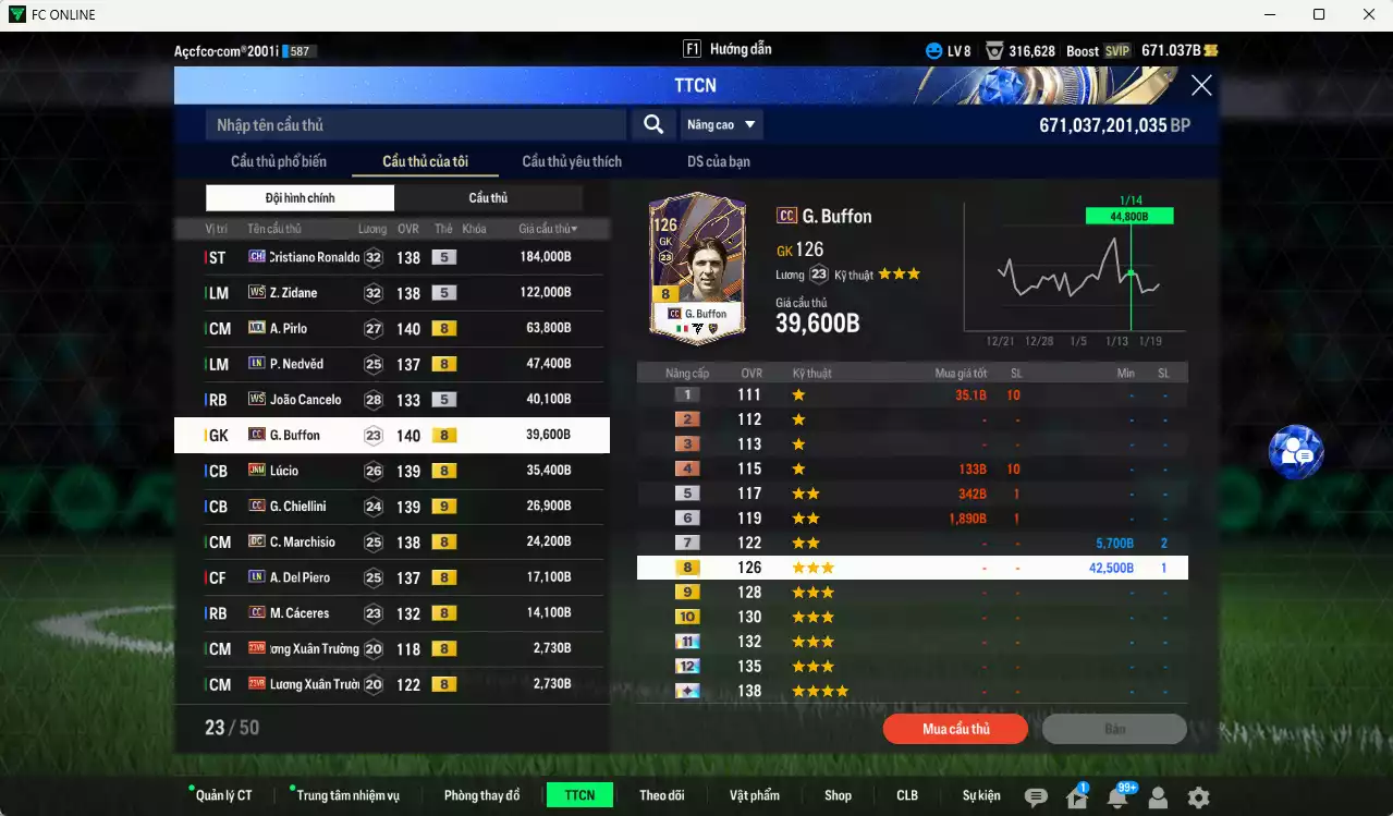Ảnh Juventus 623.100b có CR7 CH, Zidane WS, Pirlo MDL, Nedved LN, Cancelo WS, Buffon CC, Lúcio JNM, Chiellini CC, Marchisio DC... Full miniface, HLV Xịn, đã full đào tạo chiến thuật vs chỉ số cầu thủ