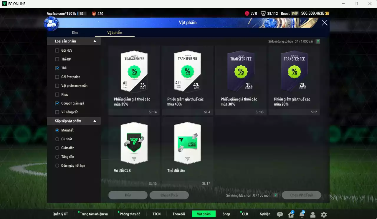 Ảnh ACC 566609b trắng, có thẻ đổi tên, còn nhiều CP GIẢM THUẾ vs thẻ BV NCL. HLV Xịn, dư 210k TC