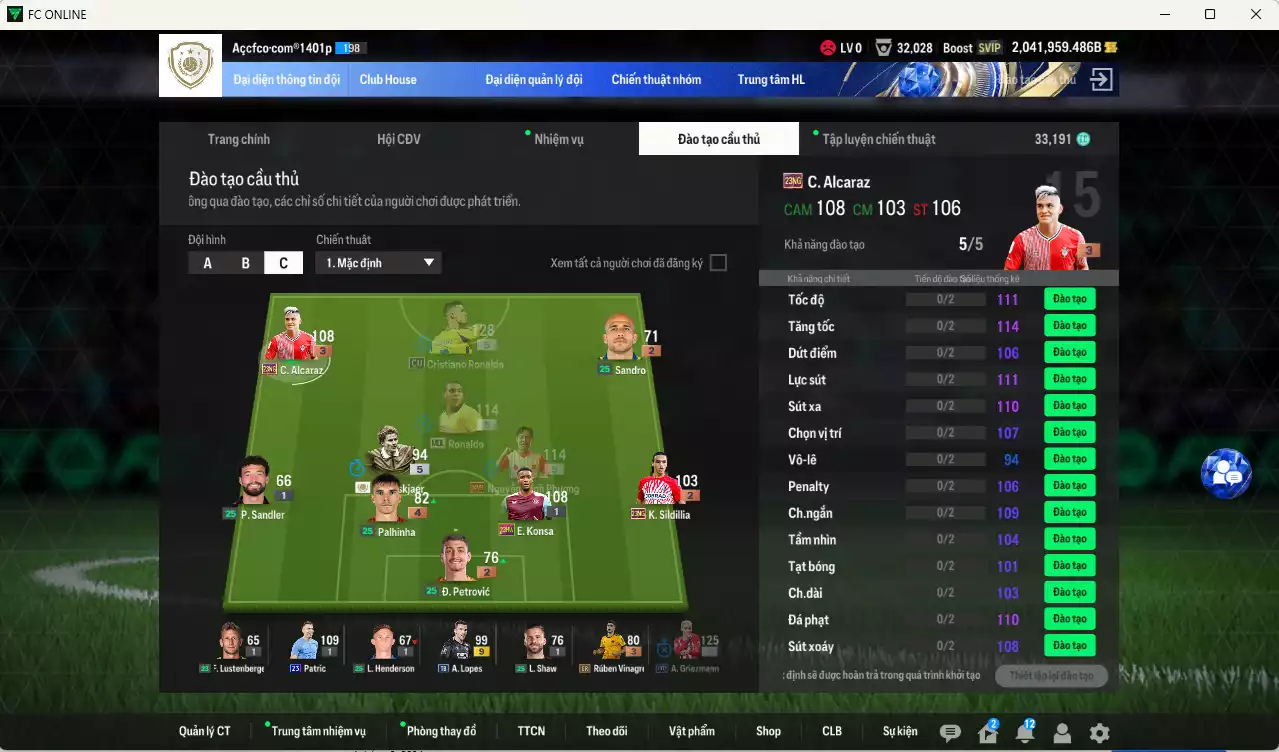 Ảnh ACC 2041959b trắng, có thẻ đổi tên, full miniface. HLV Xịn