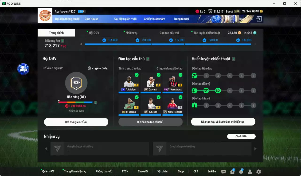 Ảnh Real Madrid 4.667.430b có CR7 WS, Mbappé 25TS, Kroos DC, Rudiger 24UCL Valverde 25TS, Beckham DC, Benzema DC, Varane BTB, Carvajal DC... Full miniface, HLV Xịn, đã đào tạo full chỉ số cầu thủ