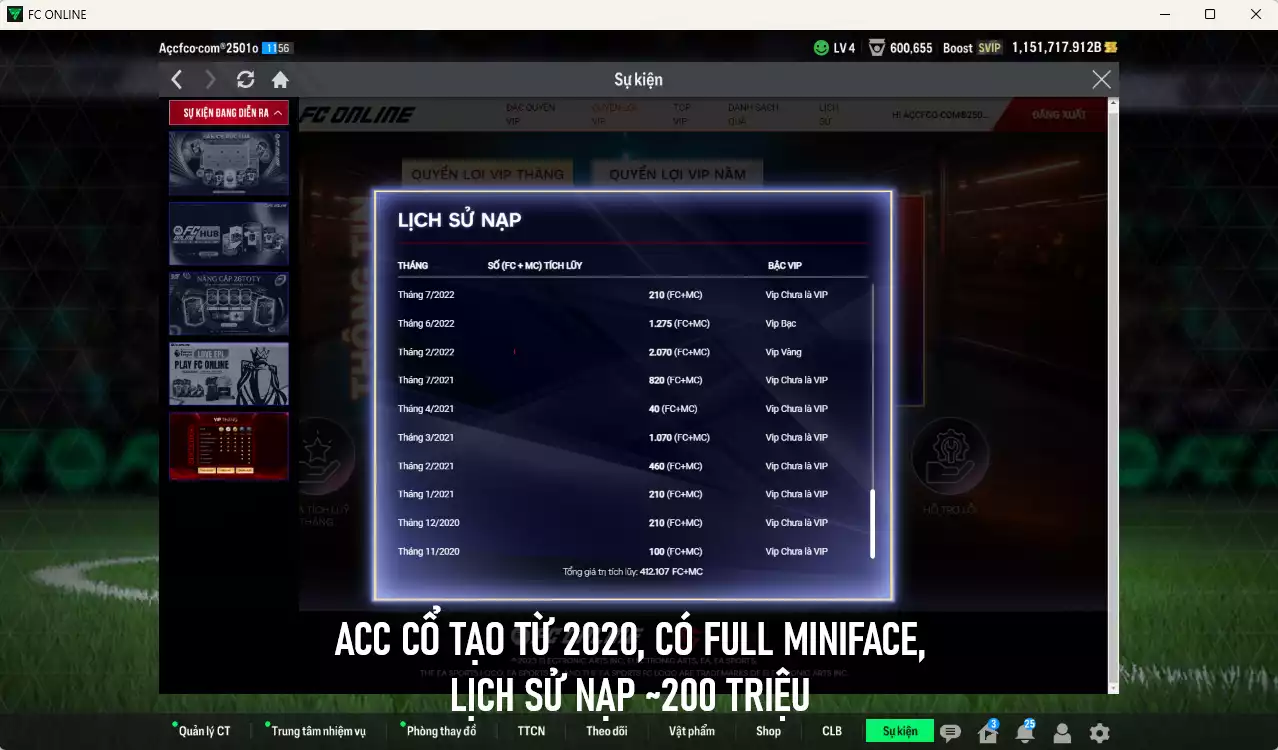 Ảnh [Dư nhiều BP] PRM+5 mix ITM+5 1.872.400b dư 1150kb có Xuân Son PRM, Công Phượng PRM, Quang Hải PRM, Bergkamp ITM, Rush ITM, Cannavaro, Klvuiert ITM, Cech ITM, Okocha ITM, Cambiaso 24UCL... Full miniface, HLV Xịn, đã full đào tạo chiến thuật