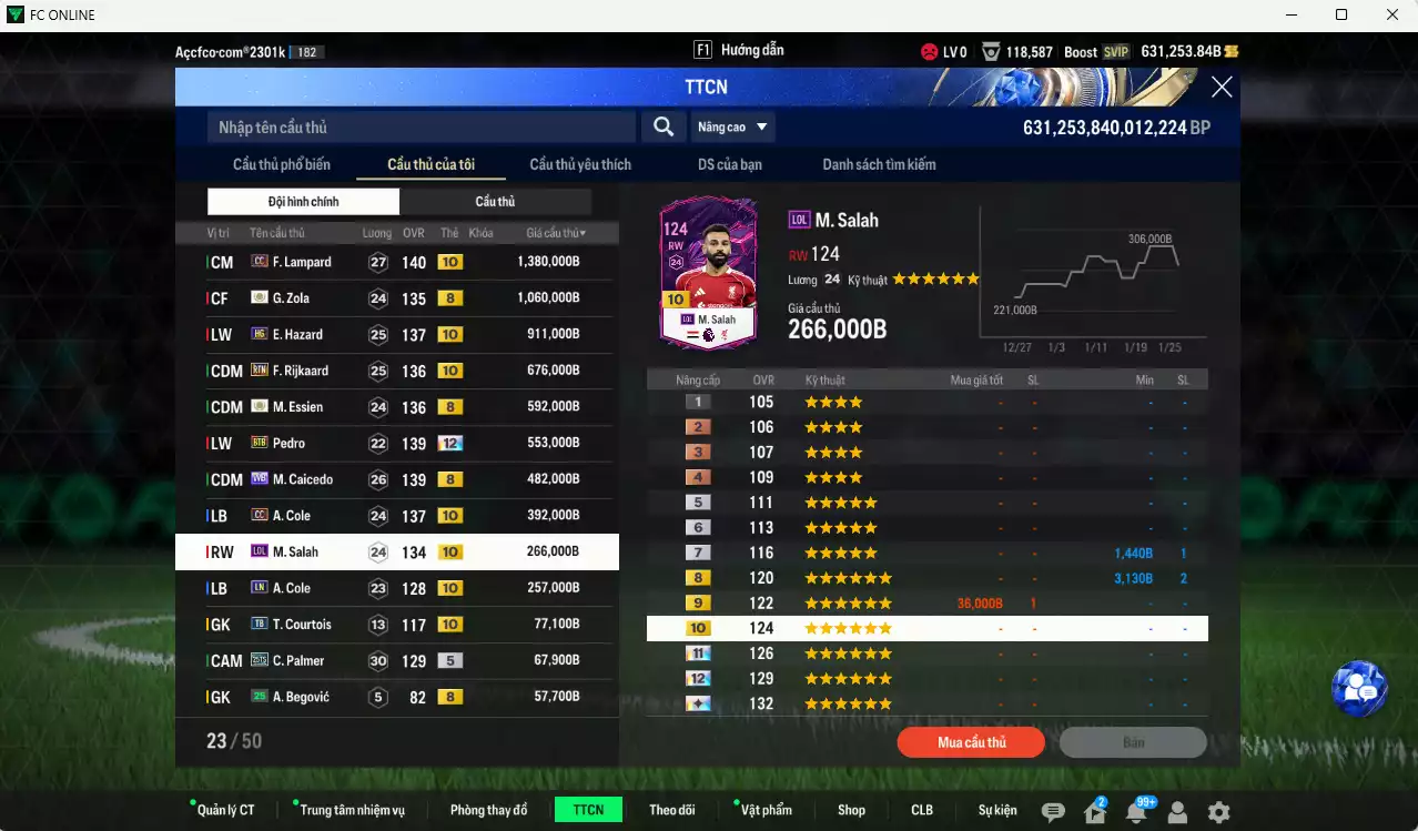 Ảnh [Tặng 6900FC vs nick Liên Quân VIP] Chelsea 14.251.810b dư 630kb có Sheva ICON+8, Zola ICON+8, Essien ICON+8, Pedro BTB+12 (bù) , Gullit CU, Rudiger 24EU, Lampard CC+10, Hazard HG+10, Rijkaard RTN+10, Caicede WB, Cole CC+10, Salah LOL+10... Full miniface, còn nhiều CP GIẢM GIẢM THUẾ, HLV Xịn