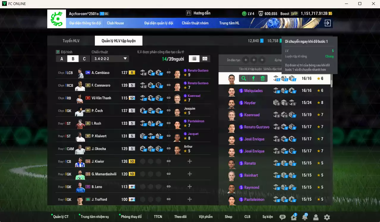 Ảnh [Dư nhiều BP] PRM+5 mix ITM+5 1.872.400b dư 1150kb có Xuân Son PRM, Công Phượng PRM, Quang Hải PRM, Bergkamp ITM, Rush ITM, Cannavaro, Klvuiert ITM, Cech ITM, Okocha ITM, Cambiaso 24UCL... Full miniface, HLV Xịn, đã full đào tạo chiến thuật