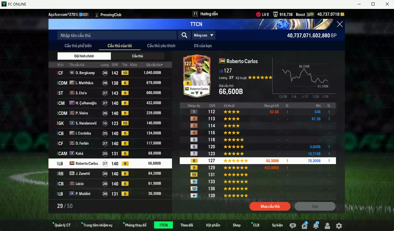 Ảnh Inter Milan 3.753.420b (team phụ AC Milan LN) có Bergkamp HG+10, Matthaus DC, Eto CC+9, Calhanoglu UT, Vieira CC+9, Cordoba DC+9, Forlán CC, Kaká LN, Carlos JNM, Zanetti MDL, Lúcio CC... Full miniface, HLV Siêu Xịn, đã full đào tạo chiến thuật