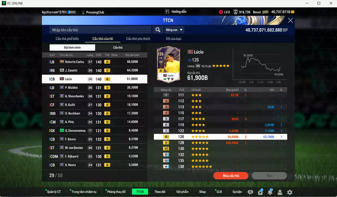 Ảnh Inter Milan 3.753.420b (team phụ AC Milan LN) có Bergkamp HG+10, Matthaus DC, Eto CC+9, Calhanoglu UT, Vieira CC+9, Cordoba DC+9, Forlán CC, Kaká LN, Carlos JNM, Zanetti MDL, Lúcio CC... Full miniface, HLV Siêu Xịn, đã full đào tạo chiến thuật