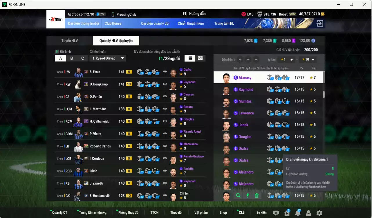 Ảnh Inter Milan 3.753.420b (team phụ AC Milan LN) có Bergkamp HG+10, Matthaus DC, Eto CC+9, Calhanoglu UT, Vieira CC+9, Cordoba DC+9, Forlán CC, Kaká LN, Carlos JNM, Zanetti MDL, Lúcio CC... Full miniface, HLV Siêu Xịn, đã full đào tạo chiến thuật