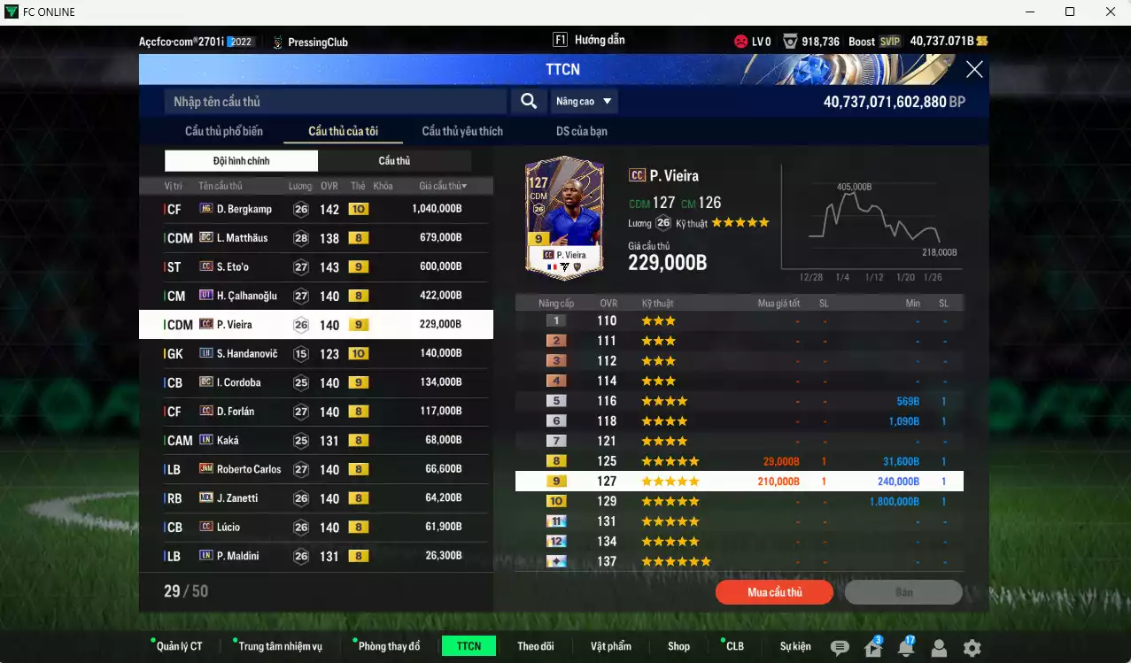 Ảnh Inter Milan 3.753.420b (team phụ AC Milan LN) có Bergkamp HG+10, Matthaus DC, Eto CC+9, Calhanoglu UT, Vieira CC+9, Cordoba DC+9, Forlán CC, Kaká LN, Carlos JNM, Zanetti MDL, Lúcio CC... Full miniface, HLV Siêu Xịn, đã full đào tạo chiến thuật