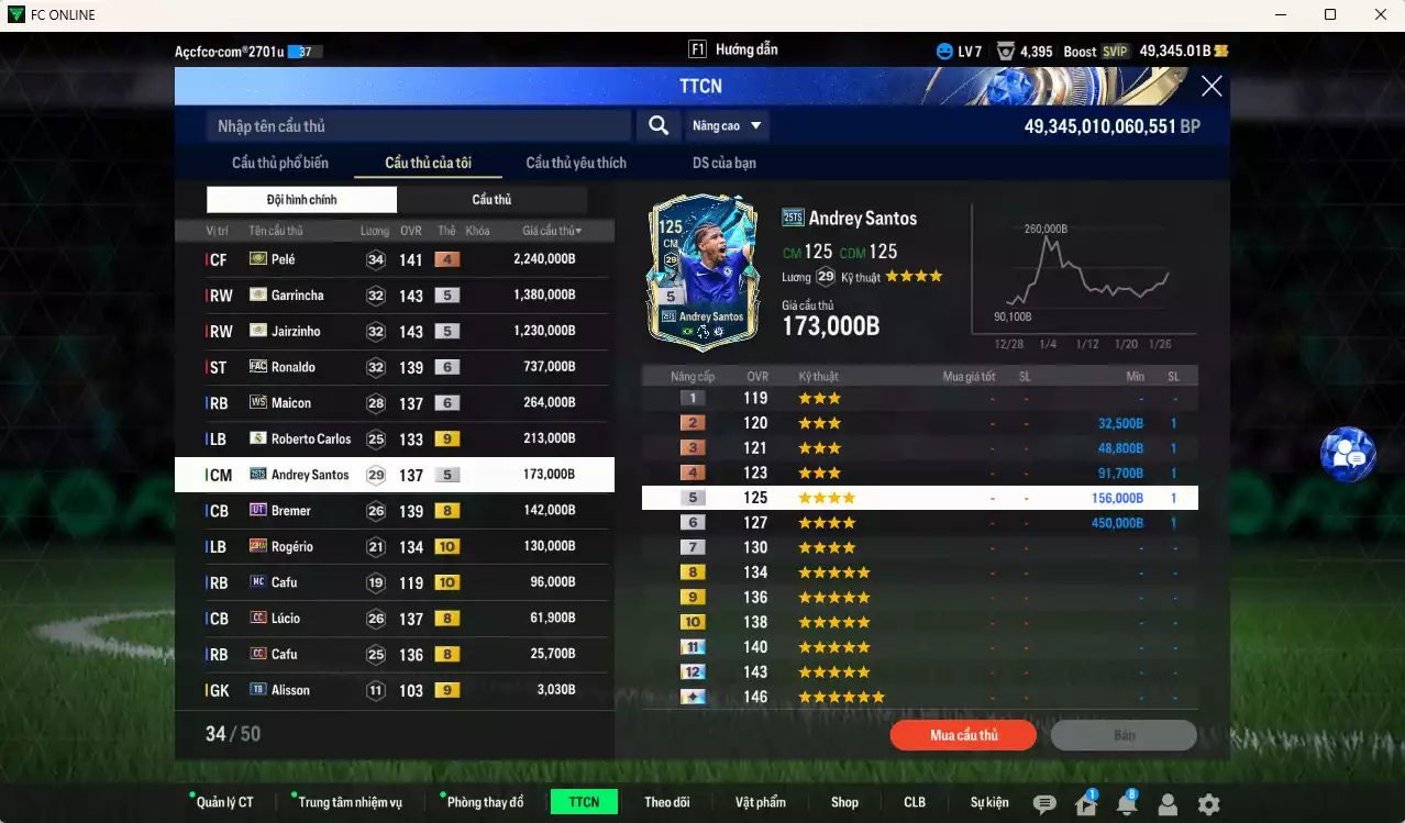 Ảnh [Tặng 3100 FC+MC] Brazil 6.698.290b có Garrincha ITM+5, Jairzinho ITM+5, Pelé ITM+4, Ronaldo FAC+6, Maicon WS+6, Carlos RMA+9, Andrey Santos 25TS, Bremer UT, Rodério 23HW+10, Cafu MC+10, Lúcio CC... Full miniface, còn nhiều CP GIẢM THUẾ