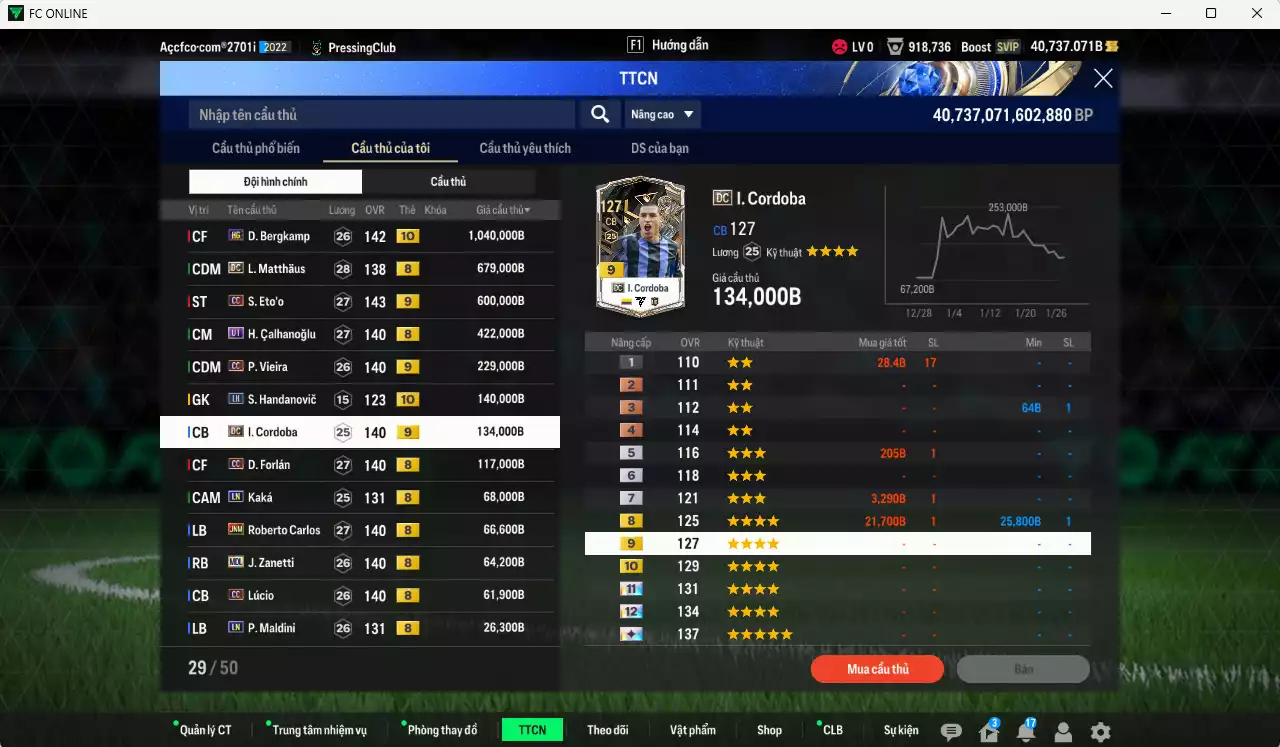Ảnh Inter Milan 3.753.420b (team phụ AC Milan LN) có Bergkamp HG+10, Matthaus DC, Eto CC+9, Calhanoglu UT, Vieira CC+9, Cordoba DC+9, Forlán CC, Kaká LN, Carlos JNM, Zanetti MDL, Lúcio CC... Full miniface, HLV Siêu Xịn, đã full đào tạo chiến thuật