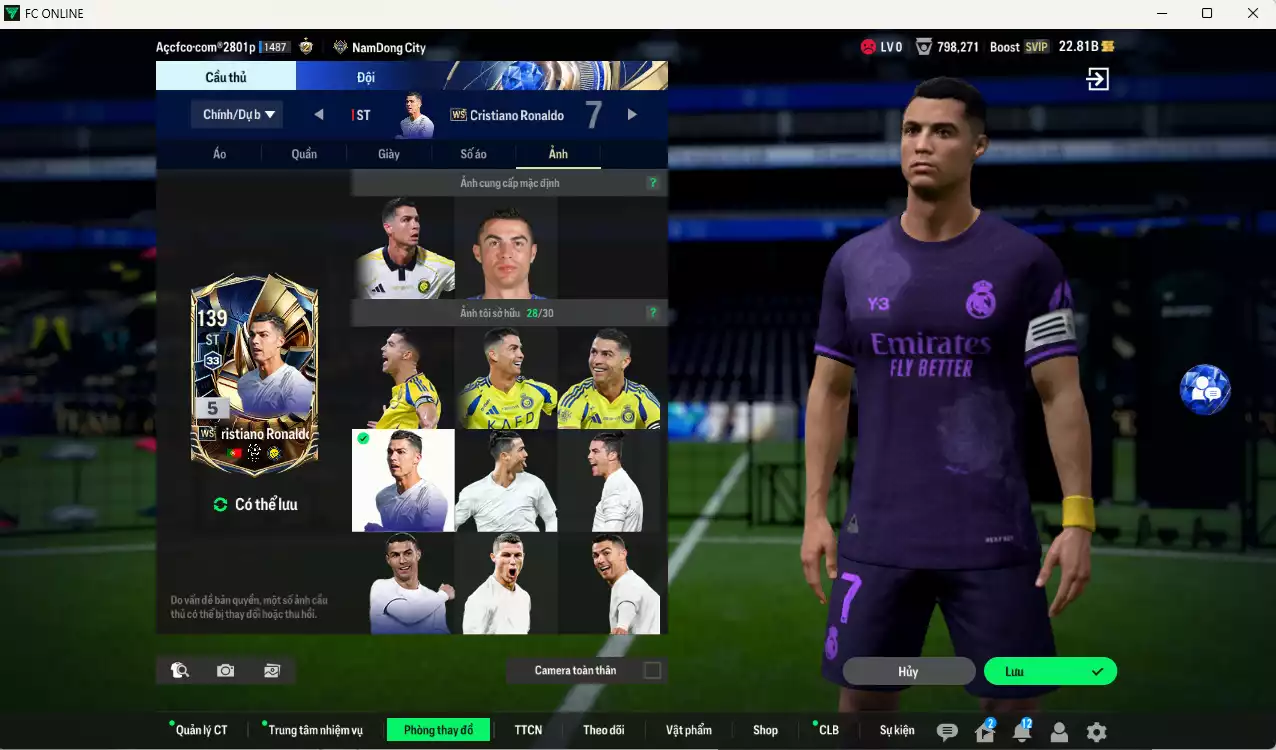 Ảnh Real Madrid 9.172.530b có Figo ITM+5, Kaká ITM+5, CR7 WS, Kroos DC, Valverde 25TS, Rudiger 25TS, Benzema DCB, Theo 25PL, Llorente 25PL+10... Full miniface, còn nhiều CP GIẢM THUẾ. HLV Siêu Xịn, đã full đào tạo chiến thuật vs chỉ số ct