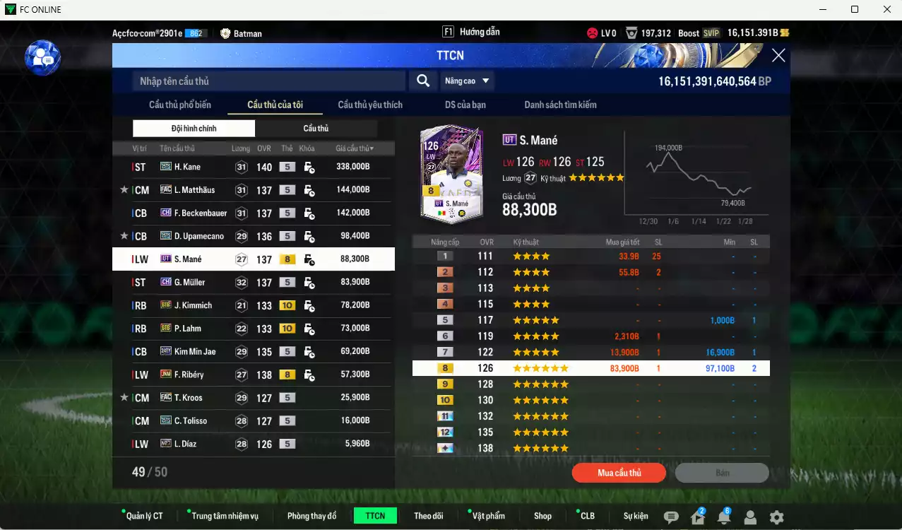 Ảnh Bayern Munich 1.232.780b có Kane 25TS, Matthaus FAC, Beckenbauer CH, Upamecano 25TS, Mané UT, G. Muller CH, Kimmich BTB+10, Lahm BTB+10, Ribéry JNM, Kim Min Jae 24TY...  Full miniface, HLV Xịn, gần full đào tạo chiến thuật