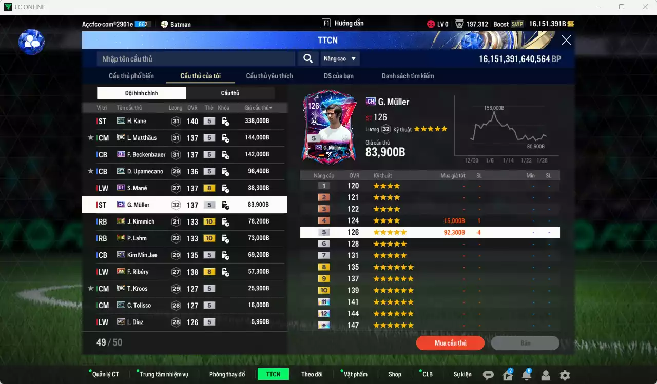 Ảnh Bayern Munich 1.232.780b có Kane 25TS, Matthaus FAC, Beckenbauer CH, Upamecano 25TS, Mané UT, G. Muller CH, Kimmich BTB+10, Lahm BTB+10, Ribéry JNM, Kim Min Jae 24TY...  Full miniface, HLV Xịn, gần full đào tạo chiến thuật