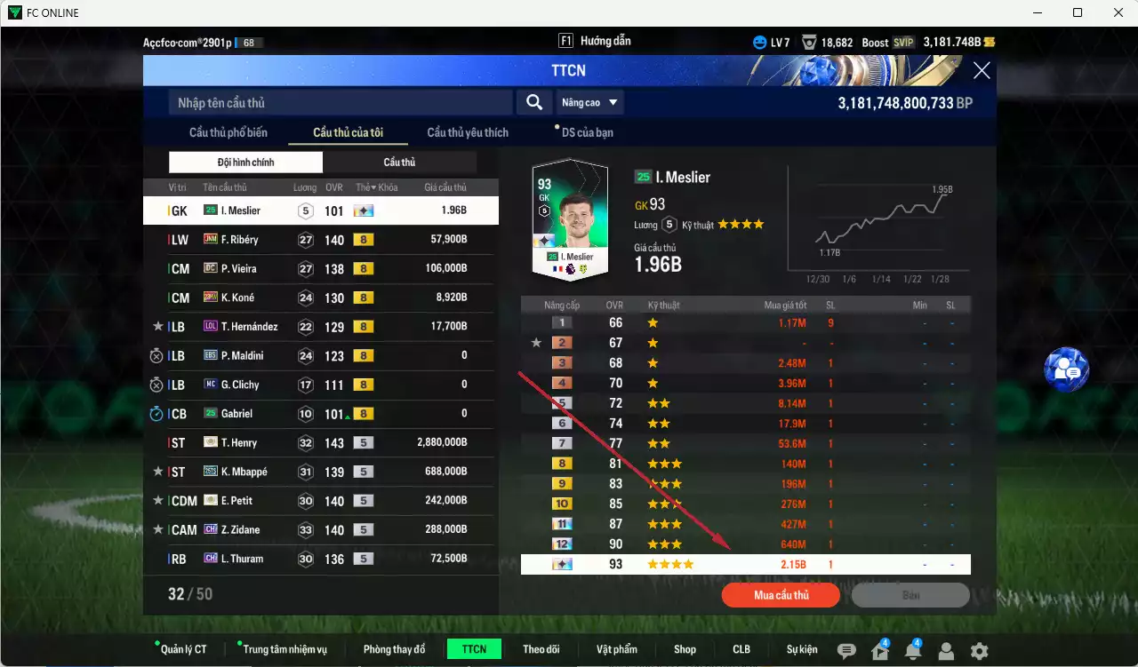 Ảnh Pháp 4.370.910b có Henry ITM+5, Mbappé 25TS, Zidane CH, Petit ITM+5, Vieira DC, Thuram CH, Ribéry JNM... HLV Xịn, đã đào tạo chỉ số nhiều cầu thủ