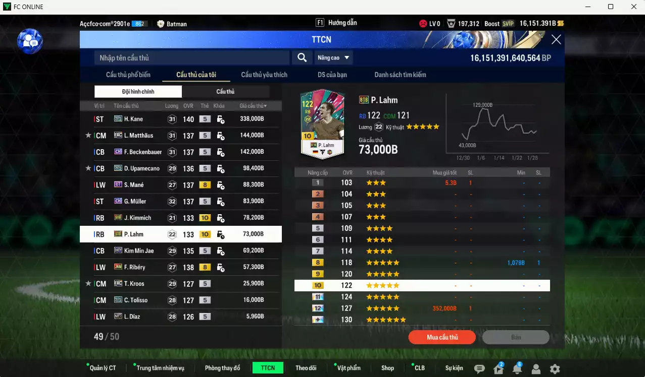 Ảnh Bayern Munich 1.232.780b có Kane 25TS, Matthaus FAC, Beckenbauer CH, Upamecano 25TS, Mané UT, G. Muller CH, Kimmich BTB+10, Lahm BTB+10, Ribéry JNM, Kim Min Jae 24TY...  Full miniface, HLV Xịn, gần full đào tạo chiến thuật