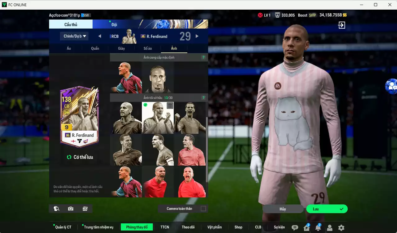 Ảnh Man Utd. 861.722b có Bruno 23HW, Beckham CC, Rooney DC, Blind 24EP, Ferdinand HG+9, Rashford HG+9, Schweinsteiger DC, Scholes DC, VDS DC, Shaw 23HW... Full miniface, HLV Xịn, đã đào tạo full chỉ số cầu thủ. VIP BK Tháng 2